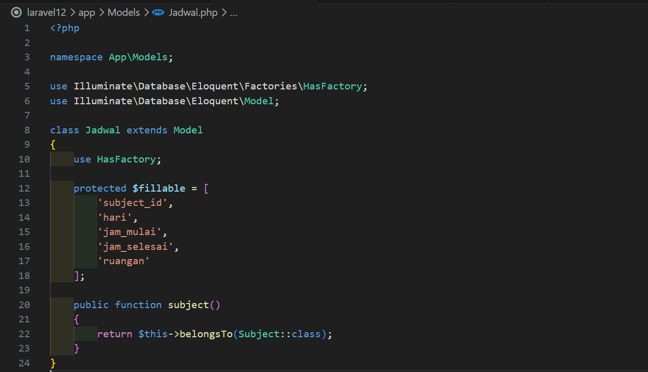 Model Jadwal.php